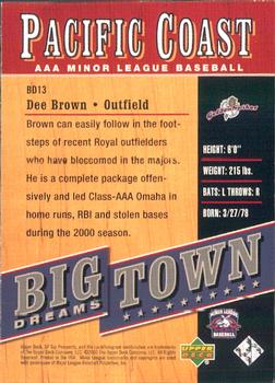 2001 SP Top Prospects - Big Town Dreams #BD13 Dee Brown  Back