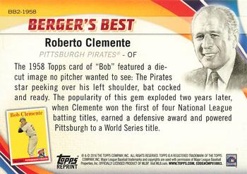 2016 Topps - Berger's Best (Series 2) #BB2-1958 Roberto Clemente Back