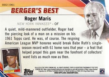 2016 Topps - Berger's Best (Series 2) #BB2-1961 Roger Maris Back