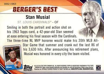 2016 Topps - Berger's Best (Series 2) #BB2-1963 Stan Musial Back