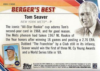 2016 Topps - Berger's Best (Series 2) #BB2-1968 Tom Seaver Back