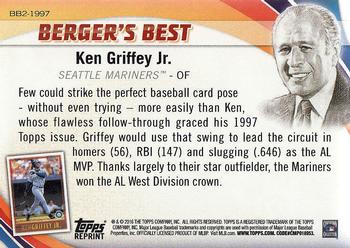 2016 Topps - Berger's Best (Series 2) #BB2-1997 Ken Griffey Jr. Back