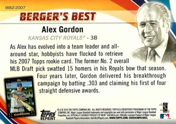 2016 Topps - Berger's Best (Series 2) #BB2-2007 Alex Gordon Back