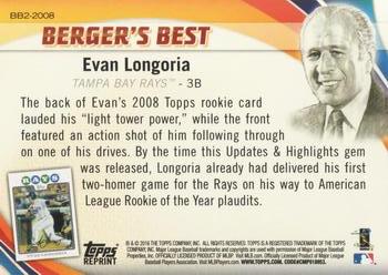 2016 Topps - Berger's Best (Series 2) #BB2-2008 Evan Longoria Back