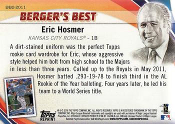2016 Topps - Berger's Best (Series 2) #BB2-2011 Eric Hosmer Back