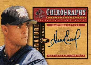 2001 SP Top Prospects - Chirography #AE Alex Escobar  Front