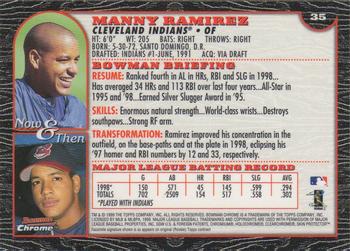 1999 Bowman Chrome #35 Manny Ramirez Back