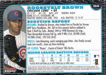 1999 Bowman Chrome #114 Roosevelt Brown Back
