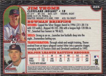 1999 Bowman Chrome #221 Jim Thome Back