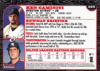 1999 Bowman Chrome #225 Ken Caminiti Back