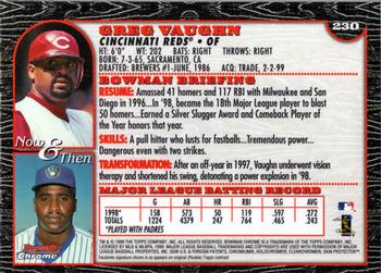 1999 Bowman Chrome #230 Greg Vaughn Back