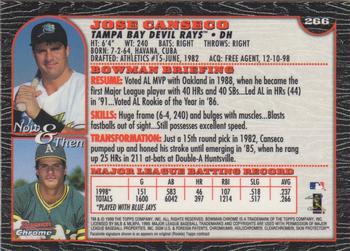 1999 Bowman Chrome #266 Jose Canseco Back