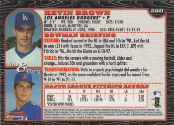 1999 Bowman Chrome #280 Kevin Brown Back