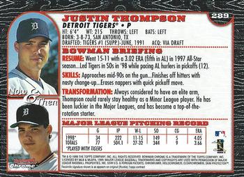 1999 Bowman Chrome #289 Justin Thompson Back