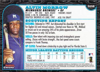 1999 Bowman Chrome #328 Alvin Morrow Back