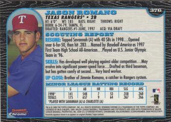 1999 Bowman Chrome #376 Jason Romano Back