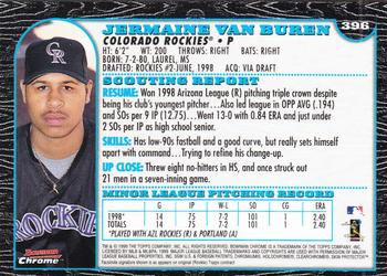 1999 Bowman Chrome #396 Jermaine Van Buren Back