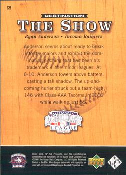 2001 SP Top Prospects - Destination: The Show #S9 Ryan Anderson  Back