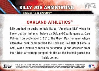 2016 Topps - First Pitch (Series 2) #FP-4 Billy Joe Armstrong Back
