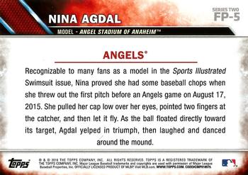 2016 Topps - First Pitch (Series 2) #FP-5 Nina Agdal Back