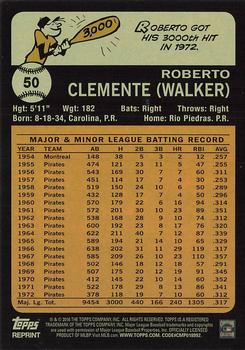 2016 Topps - Celebrating 65 Years #50 Roberto Clemente Back