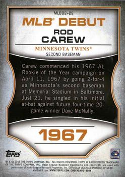 2016 Topps - MLB Debut Bronze (Series 2) #MLBD2-29 Rod Carew Back