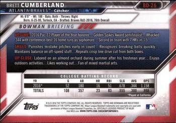 2016 Bowman Draft #BD-26 Brett Cumberland Back