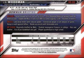 2016 Bowman Draft #BD-88 J.B. Woodman Back