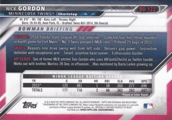 2016 Bowman Draft #BD-122 Nick Gordon Back