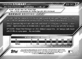 2016 Bowman Draft #BD-141 Christin Stewart Back