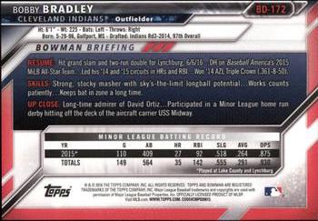 2016 Bowman Draft #BD-172 Bobby Bradley Back