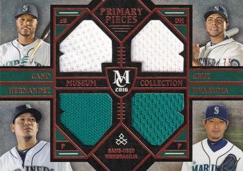 2016 Topps Museum Collection - Four-Player Primary Pieces Quad Relics Copper #PPFQ-CCHI Hisashi Iwakuma / Nelson Cruz / Felix Hernandez / Robinson Cano Front