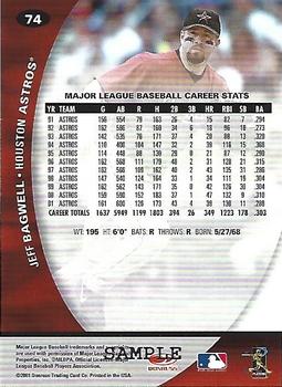 2001 Donruss Class of 2001 - Samples Silver #74 Jeff Bagwell Back