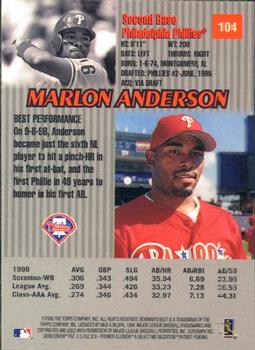 1999 Bowman's Best #104 Marlon Anderson Back