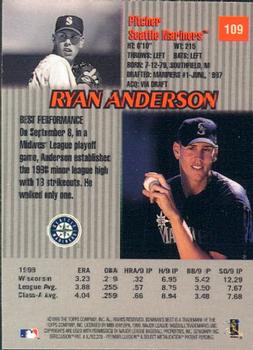 1999 Bowman's Best #109 Ryan Anderson Back