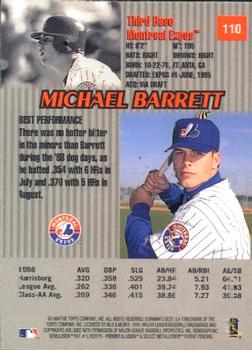 1999 Bowman's Best #110 Michael Barrett Back