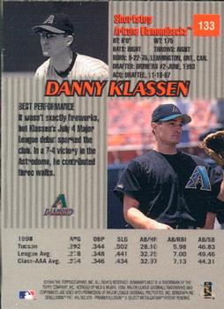 1999 Bowman's Best #133 Danny Klassen Back