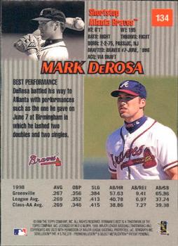 1999 Bowman's Best #134 Mark DeRosa Back