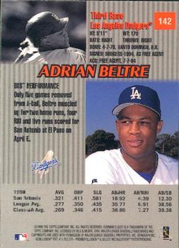 1999 Bowman's Best #142 Adrian Beltre Back