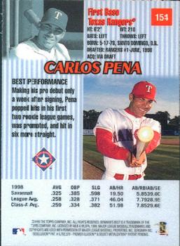 1999 Bowman's Best #154 Carlos Pena Back