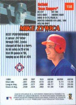 1999 Bowman's Best #158 Mike Zywica Back