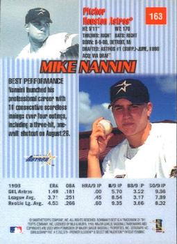 1999 Bowman's Best #163 Mike Nannini Back