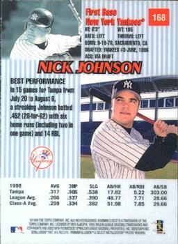 1999 Bowman's Best #168 Nick Johnson Back