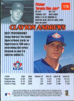 1999 Bowman's Best #170 Clayton Andrews Back