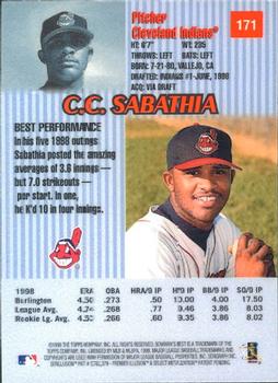 1999 Bowman's Best #171 C.C. Sabathia Back
