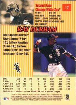 1999 Bowman's Best #17 Ray Durham Back