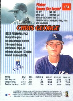 1999 Bowman's Best #184 Chris George Back