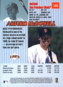 1999 Bowman's Best #185 Arturo McDowell Back