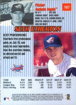 1999 Bowman's Best #187 Seth Etherton Back