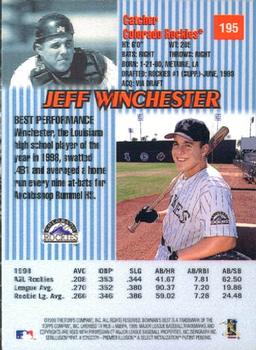 1999 Bowman's Best #195 Jeff Winchester Back